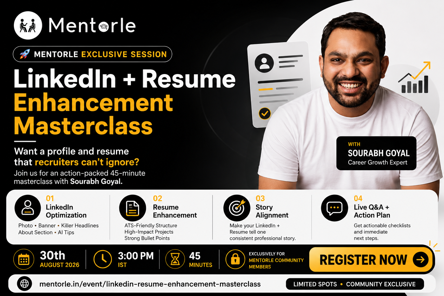 LinkedIn + Resume Enhancement Masterclass banner
