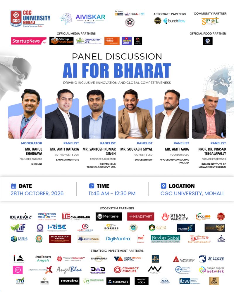 AIVISKAR 2026 - Panel discussion, AI for Bharat banner
