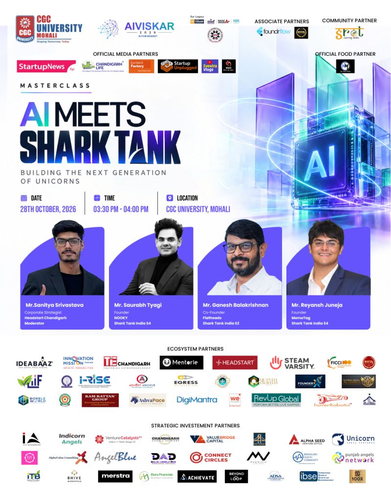 AIVISKAR 2026, Masterclass AI Meets Shark Tank banner